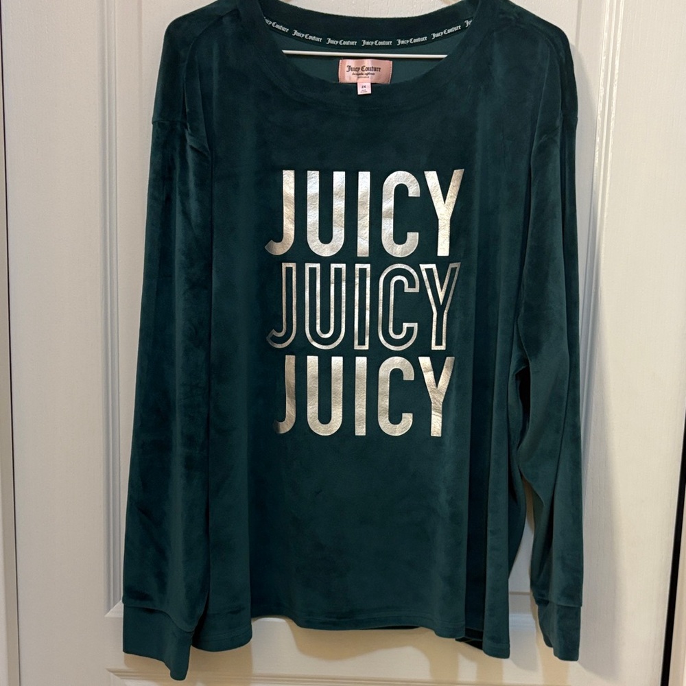 Juicy Couture Teal Long Sleeve with Silver Print Set